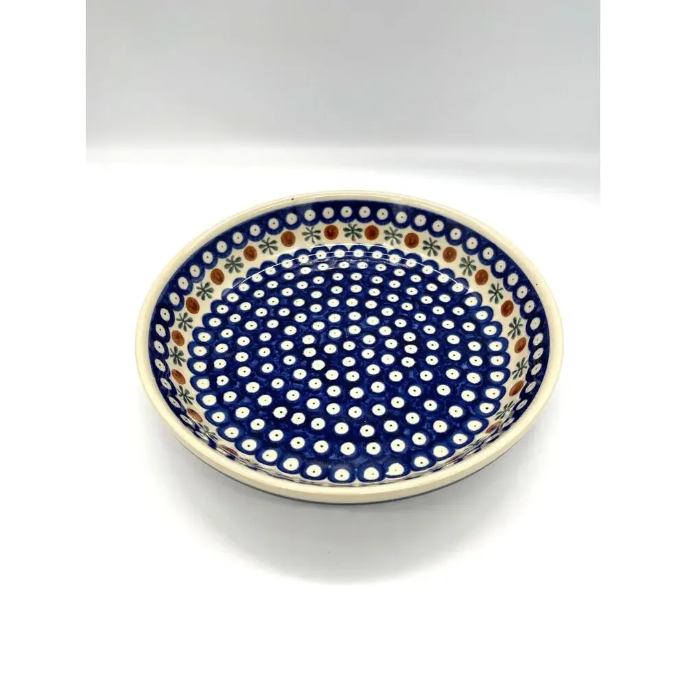 Boleslawiec Polish Pottery Pie Dish Plate Hand Made in Poland 9.5